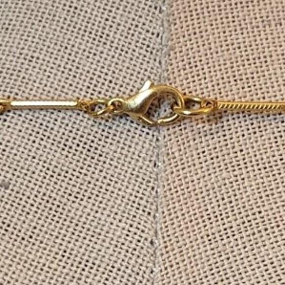 Unbranded Gold Tone Chain Link Crystal Set Satin Ball Necklace - Picture 8 of 8